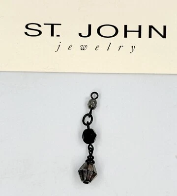 NEW ST. JOHN Zipper Pull Black Metal Replacement Slider Charm Pendant Puller - Image 1 of 4