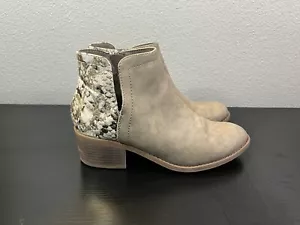 Botines Steve Madden Luna para mujer talla 7 gris topo beige piel de serpiente - Imagen 1 de 11