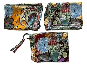 Johnny Was Decklyn Pillow Case Owl Flower Zipper Orange Blue Home 2 pc NEW - Picture 1 of 7