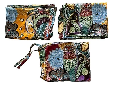 Johnny Was Decklyn Pillow Case Owl Flower Zipper Orange Blue Home 2 pc NEW - Image 1 of 4