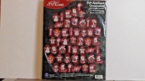 NOS J & P Coats Felt Applique Ornaments w/ Iron on Transfers Christmas - Picture 1 of 4