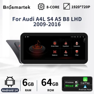 Autoradio 10.25" Carplay per Audi A4/A5 2009-2016 Android 14 DAB+ 64GB Navigatore GPS - Foto 1 di 13