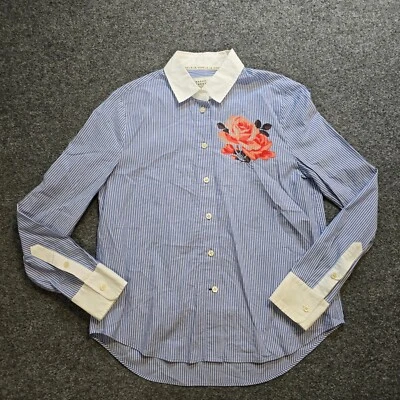 Top Broome Street Kate Spade Mujer Talla XS Azul Rayas Rosa Floral Carrera Foto 1 de 4