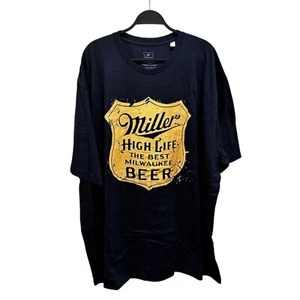 Miller High Life Mens Big & Tall Size 5XLT Dark Navy Blue Graphic Tee T-Shirt - Picture 1 of 6