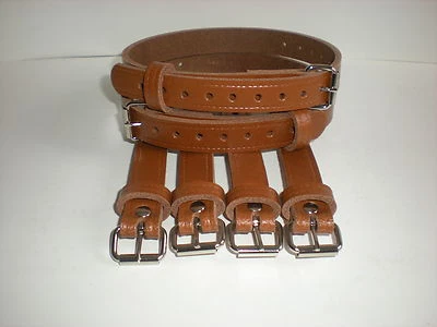 BEAU MONDE Dolls Pram Coach built vintage pram real leather suspension straps in Tan