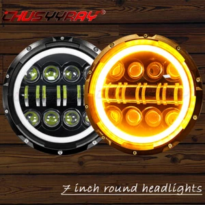 For 1973-1980 International Harvester Scout II 2pc 7" Round LED Headlights Hi/Lo - Picture 1 of 12