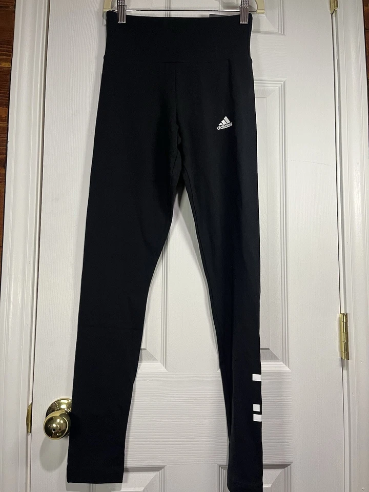 Size XS Adidas Women's Black w/White Logo Leggings GL0633 130132000