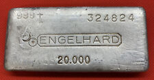 Rare Vintage Poured ENGELHARD 20 oz SILVER BAR 9TH Series    750 Minted Striated