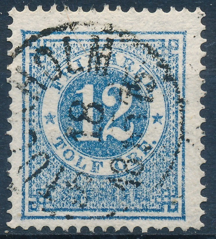 Suecia Scott 22/Facit 21m, 12ö azul Ringtyp perf. 14, F-VF nuevo usado Foto 1 de 1