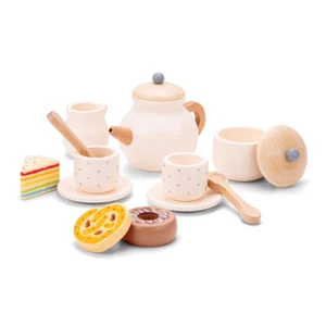 14pc New Classic Toys Wooden Tea Set Kids/Children Kitchen Pretend Play Toy 24m+ - Picture 1 of 3