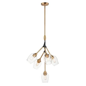 Maxim Lighting Savvy 5-Light Pendant, Antique Brass/Black - 26343CLABBK - Picture 1 of 1