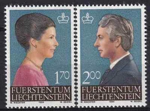 Liechtenstein 1984 Yvert 802/03 Basic Royal Family MNH VF - Picture 1 of 1