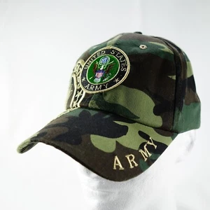 Gorra de béisbol de camuflaje con tirantes ajustables bordada del ejército de Estados Unidos - Imagen 1 de 11