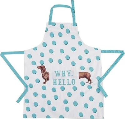 Delantal Peking Handicraft Why Hello Dog, 34 pulgadas de largo, algodón Foto 1 de 4