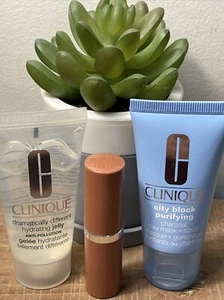 NEW Clinique Travel Size Lot Hydrating Jelly, City Block Mask, Bare Pop Lipstick - Picture 1 of 1