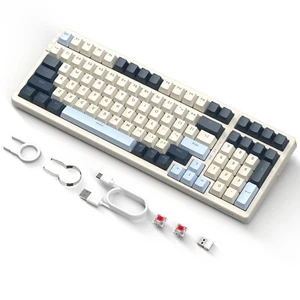 Teclado mecánico inalámbrico para juegos FREEWOLF K8 con cable RGB Bluetooth 5.0 intercambio en caliente - Imagen 1 de 15