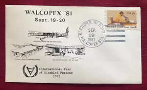 JOHN'S DEALS - US - 1981 WALCOPEX '81 COVER - DISABLED PERSONS - Picture 1 of 2