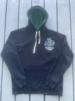 Scotch & Soda Amsterdam Floral Embroidery Graphic Hooded Sweatshirt Hoodie Large - Image 1 of 4