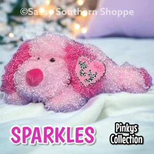 ✨️ 2005 SPARKLES Curly Fur PINK DOG Pinkys Collection Ty Beanie Babys *NEU MIT ETIKETT* - Bild 1 von 4