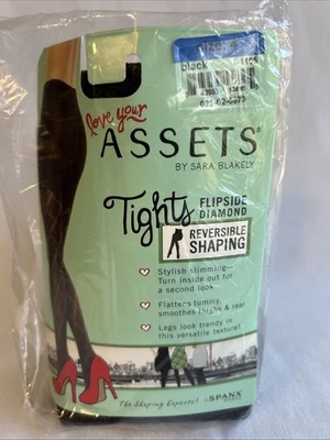 Medias Assets Sara Blakely para mujer talla 4 negras diamante reversibles moldeadoras Spanx Foto 1 de 4