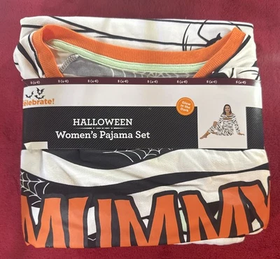 Way To Celebrate Womens Halloween Mummy Pajamas Set S SMALL 4-6 NEW - Image 1 of 3
