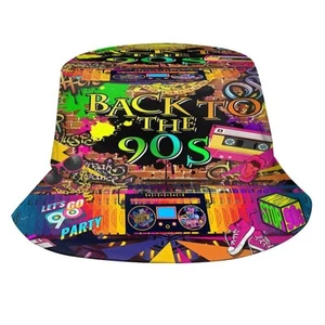 Retro Fashion 80s 90s Bucket Hat for Men Women Funny Summer Beach Fishing Hat... - Picture 1 of 6