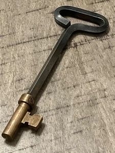 Antiker stabiler gefertigter Bogen Messing beißender seltener Typ Skelett Schlüssel 112025gBCZHG - Bild 1 von 5