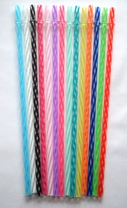 "CLEAR/SWIRLY" STRAWS, 9" or 11" Reusable, Replacement BPA Free - Picture 1 of 157