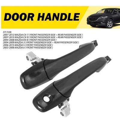 Manija de puerta exterior delantera izquierda y derecha negra para Mazda CX-7 CX-9 2007-2012 Foto 1 de 4