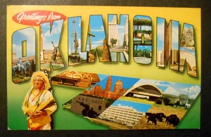 Grüße aus Oklahoma Chrom unbenutzte Postkarte - Bild 1 von 2