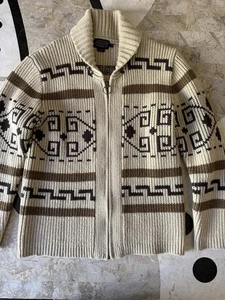 Pendleton Westerly Big Lebowski Cowichan Zip Wool Dude Sweater Cardigan S - Picture 1 of 5