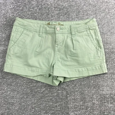 American Rag Women’s Shorts Size 7 Mint Green Denim Cuffed Chino Comfy Stretch - Image 1 of 4