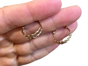 14k Solid Yellow Gold Hinged Hoop Earrings 0.75 Inch 1.18 Gram - Picture 1 of 9