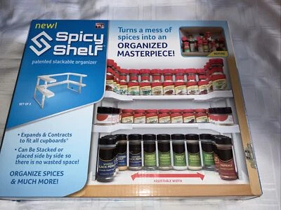 Estante Picante Organizador Apilable para Especias y Más Juego de 2 Estantes NUEVO, Foto 1 de 4