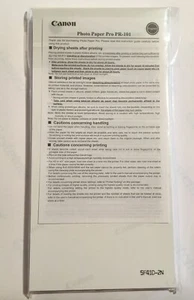 Canon - Photo Paper Pro PR 101 - 4" x 8" - 50 Sheets - New - sealed pkg, no box - Bild 1 von 2