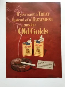 1953 Old Gold Cigarettes, Hunt's Peaches Vintage Print Ads Tobacco Canned Fruit - Picture 1 of 2