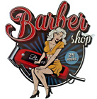 Nostalgie Blechschild Barber Shop Pin Up Girl Haus Garten Retro 49x42cm NEU N113