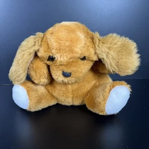 Vintage Happiness Always Brown Dog Puppy 10" Plush Stuffed Hand Puppet Toy 1995 - Picture 1 of 5