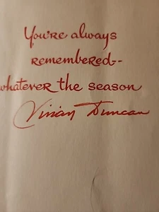 Vaudeville star VIVIAN DUNCAN SIGNED Christmas Card DUNCAN SISTERS TOPSY AND EVA - Picture 1 of 6