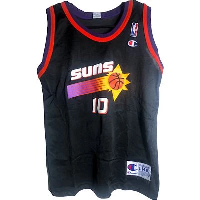 Phoenix Suns #10 Sam Cassell 1996 Retro Black Champion Jersey - Kids Large - Image 1 of 4