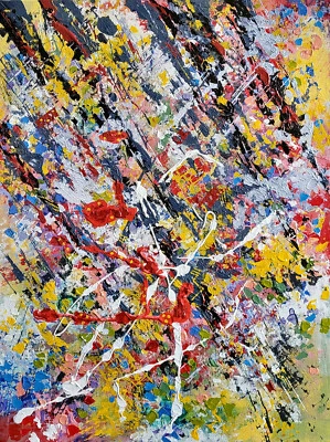 Cuadro abstracto dinámico y colorido 16"x12" "Ballet Urbano" - HAZME UNA OFERTA Foto 1 de 4