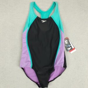 Speedo Mesh Splice Thick Strap One-Piece Swimsuit, Girls Size 16, NEW MSRP $44