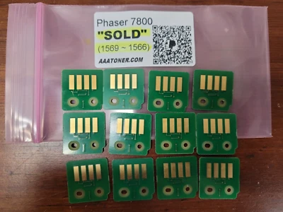 12 x Toner Chip (1569~1566) for Xerox Phaser 7800, 7800DN, 7800DX Refill (SOLD) - Image 1 of 2