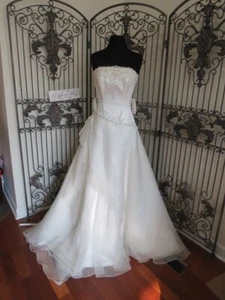P188W MAGGIE SOTTERO COUTURE CORSETTO TAGLIA 10 IV CORSETTO ABITO DA SPOSA FORMALE - Foto 1 di 17