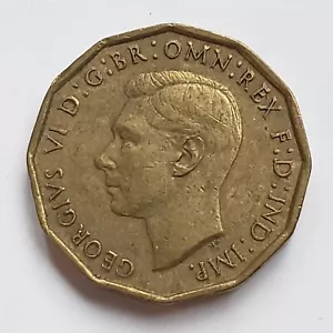 1942 United Kingdom 3 Pence, King George VI, KM# 849 - Picture 1 of 2
