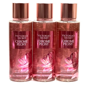 3 VICTORIA'S SECRET CHROME PEONY WOMEN FRAGRANCE MIST BODY SPRAY 8.4 FL OZ NEW - Picture 1 of 8