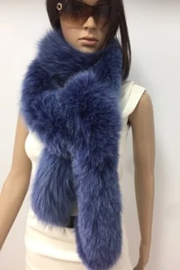 74 Inch GENUINE BLUE FOX FUR SCARF BOA COLLAR n18-91 - Picture 1 of 3