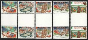Isla de Man 1998 - Mi-Nr. 786-790 ** - MNH - Parejas de pasarelas - Navidad / Navidad - Imagen 1 de 1