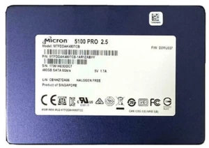 480GB Micron 5100 PRO SSD SATA 3 6G 2,5" Serverdaten MTFDDAK480TCB-1AR1ZABYY - Bild 1 von 3