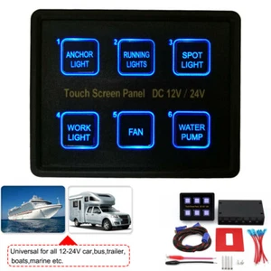 12V/24V 6Gang LED Smart Touch Screen Switch Panel Control Car Marine Boat RV UK - Picture 1 of 12